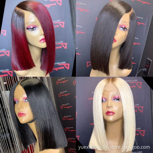 cheap wholesale indian brazilian cuticle aligned 100% human  raw Remy Virgin straight curly lace closure front bob wigs vendor
